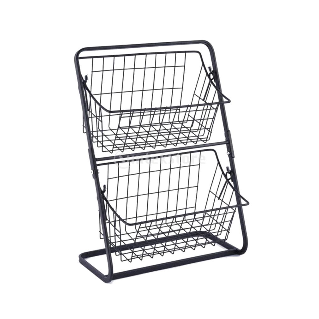 Giá đựng gia vị Nhà bếp Giá tổ chức Trái cây Mặt bàn Kệ lưu trữ bằng sắt Giá cho Nhà bếp Gia vị tổ chức Ngăn giữ trái cây Bộ lắp ráp hai lớp Phòng tắm Giỏ đựng mỹ phẩm