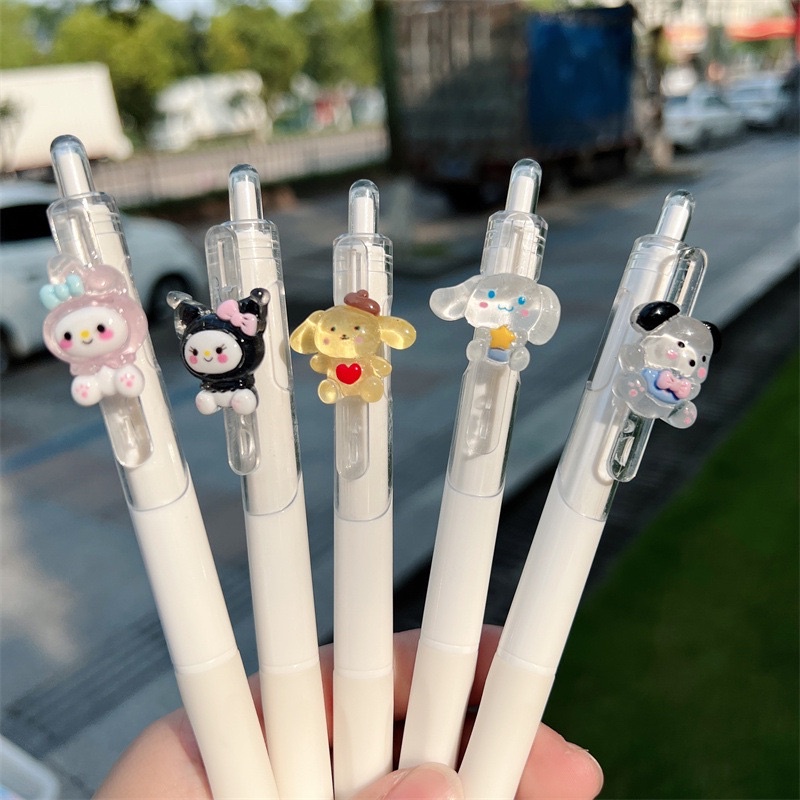 Bút bi Gel bấm ngòi 0.5mm hình hoạt hình cute dễ thương mực đen vỏ hoạt hình đáng yêu