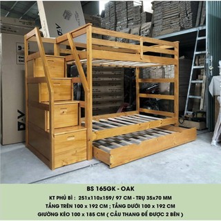 Gường tầng gỗ 3 tầng1mx2m