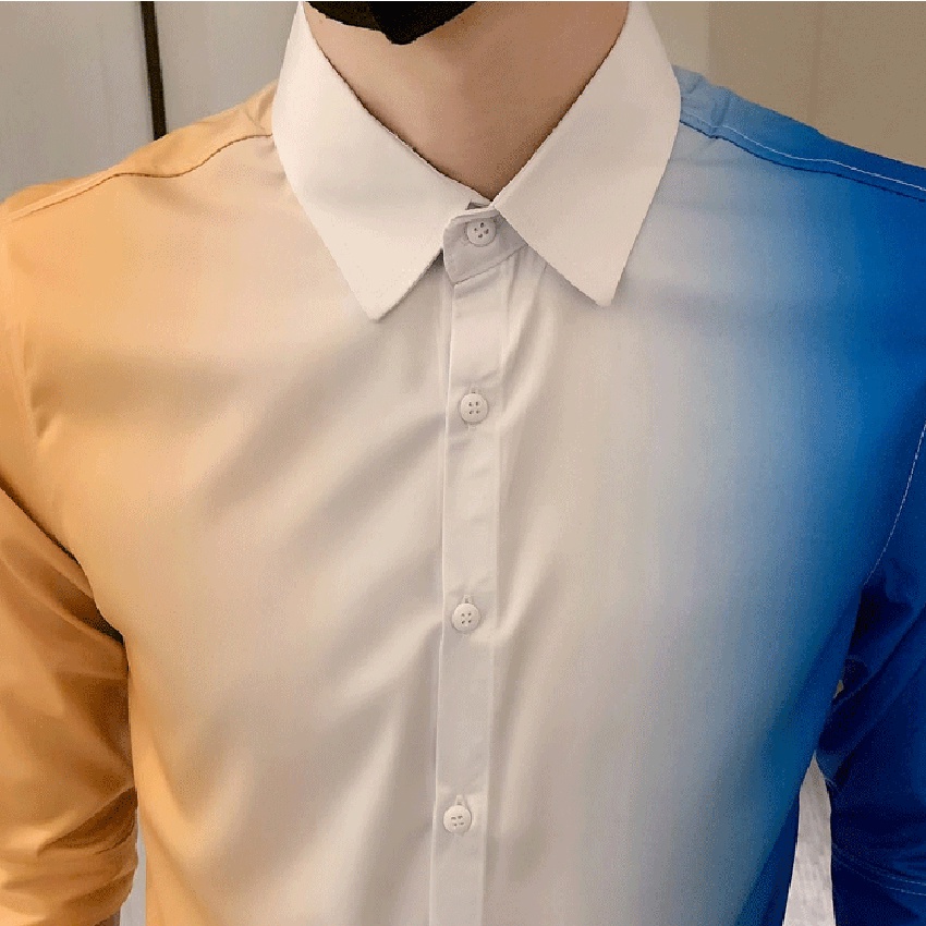 Sơ mi nam Áo sơ mi nam chất liệu cotton siêu mát không nhăn không nhàu Áo in màu săc trẻ trung hài hòa tôn dáng H61