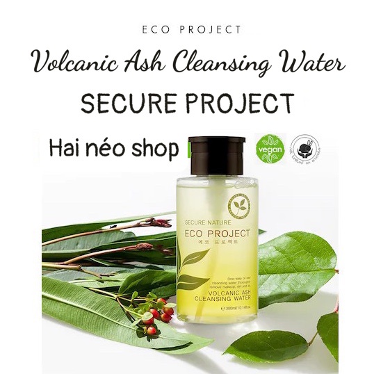 Nước tẩy trang chiết xuất trà xanh & tro núi lửa làm sạch sâu SECURE NATURE Eco Project Volcanic Ash