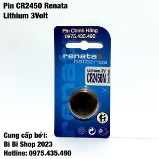 Pin CR2450 Renata 3V Lithium Hàng Chính Hãng Vỉ 1 Viên