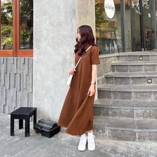 Đầm polo dáng dài kèm váy dây lụa (ảnh thật)