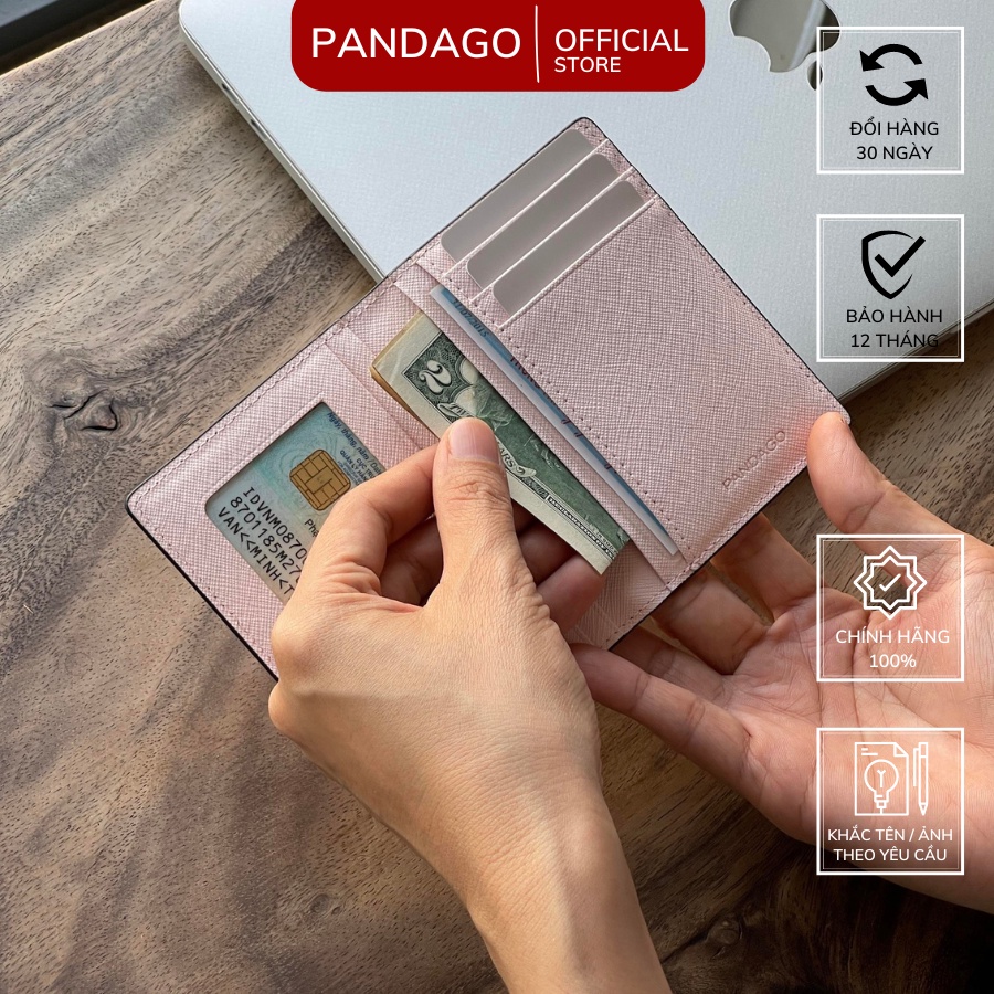 Ví cầm tay nữ PANDAGO Mini 04 cao cấp cute dễ thương da thật nhỏ gọn bỏ túi thời trang