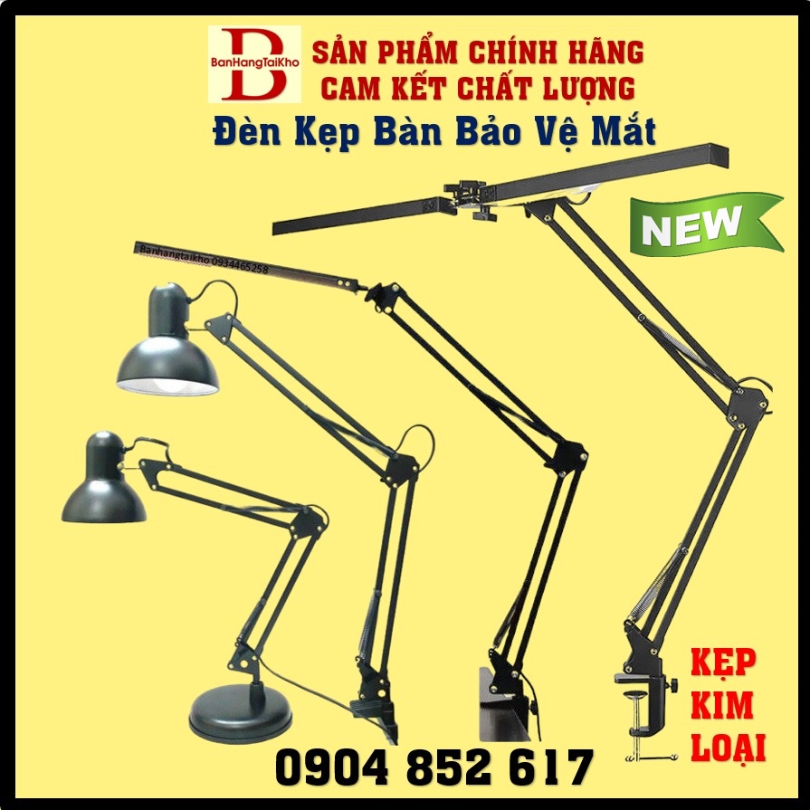 💥Kẹp Kim Loại💥 Đèn bàn học làm việc đọc sách chống cận kẹp bàn Pixar, bóng LED đổi màu Chính hãng