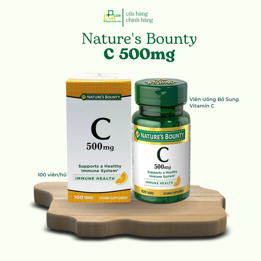 Viên Uống Bổ Sung Vitamin C NATURE'S BOUNTY 500mg (100 viên) - PLUS CARE