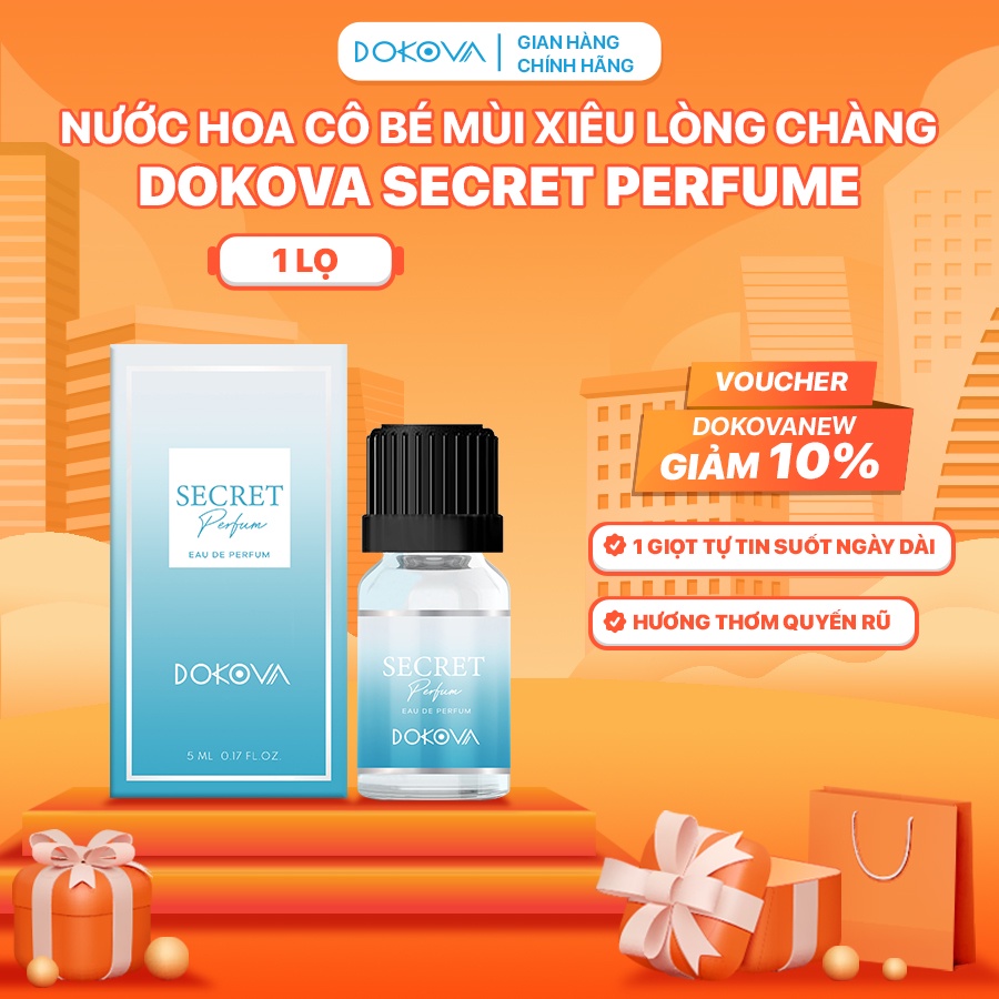 Nước Hoa Vùng Kín Cao Cấp DOKOVA SECRET PERFUME Hương Thơm Quyến Rủ Đê Mê Suốt Ngày Dài Lọ 5ml - Hàng Chính Hãng