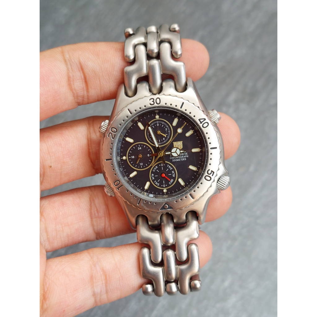 Đồng hồ nam Elgin 6 kim titan Chronograph chạy pin hàng Si