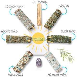 Xô Thơm Thanh Tẩy, Lá Sage Xông Nhà, Palo Santo, Xô Thơm Xanh Mời Gọi Năng Lượng Tích Cực, Thư Giãn