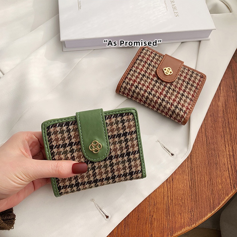 Ví ngắn nữ cầm tay đựng tiền mini SUZY viền da họa tiết vải thêu 04S