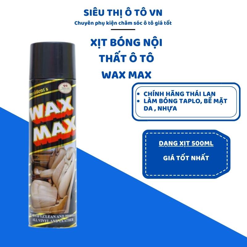 Chai Xịt Đánh Bóng Da Cao Cấp Và Làm Sạch Nội Thất Ô Tô WAX MAX 450ml MADE IN THAI LAN- Siêu Thị Ôtô