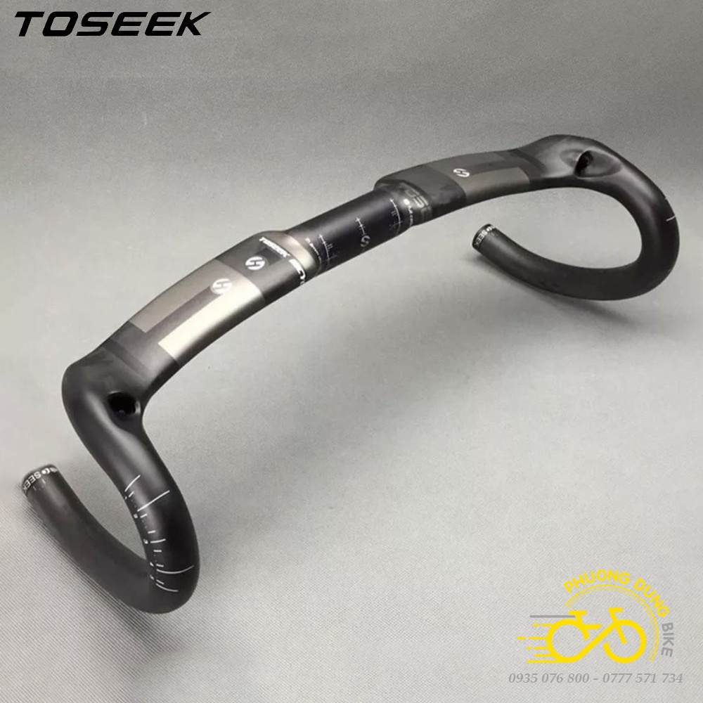 Ghi đông cong dẹp xe đạp road Carbon TOSEEK 420 x 31.8mm