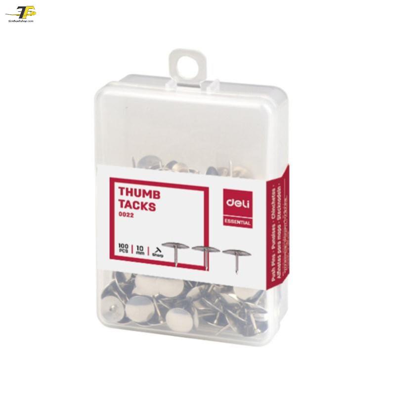 Đinh Ghim Mũ Inox Deli E0022
