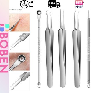 Bộ nặn mụn lấy nhân mụn 5 món cao cấp không ghỉ