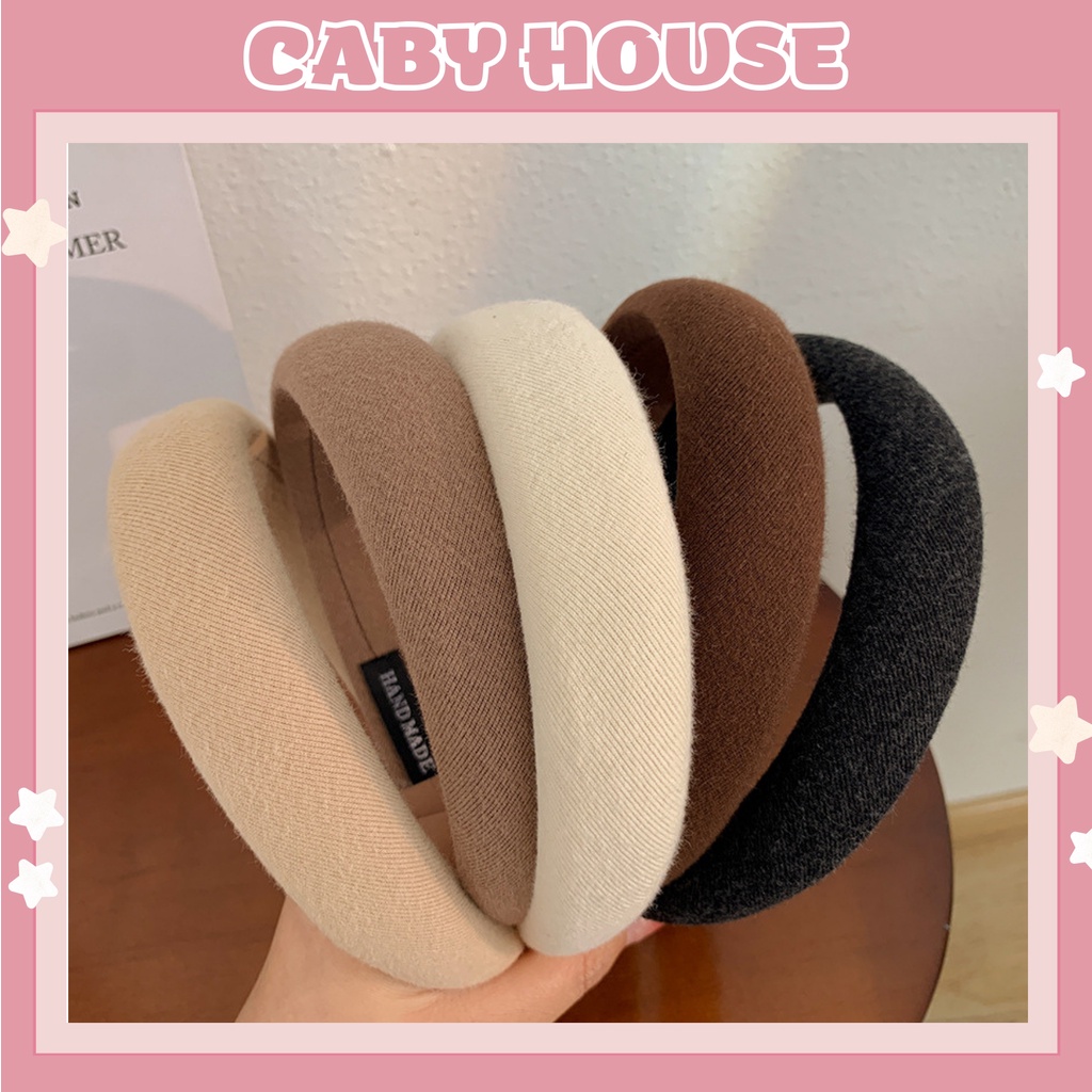 Băng Đô Cài Tóc Trơn Vải Dạ Bản To - Caby House