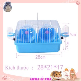 Lồng hamster 1 tầng có 2 ngăn