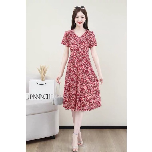 Váy đầm trung niên nữ sang trọng, cao cấp - Váy đẹp cho mẹ mặc thường ngày, đi chơi, đi tiệc