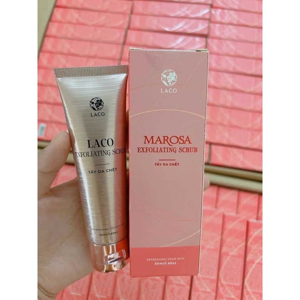Tẩy da chết Marosa Laco chính hãng tặng miếng mút rửa mặt