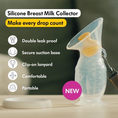 Cốc hứng sữa Medela Silicone Breast Milk Collector 100ml có nút bịt- nắp đậy bảo quản sữa,đế giữ chân không đổ