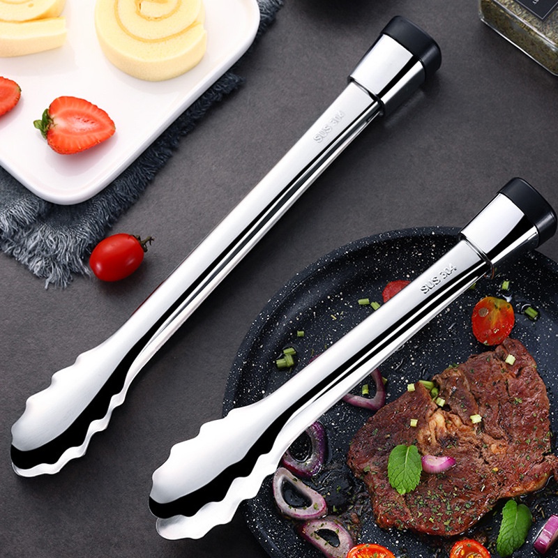 Kẹp gắp đa năng cán dài inox xịn 304 - phụ kiện bàn ăn