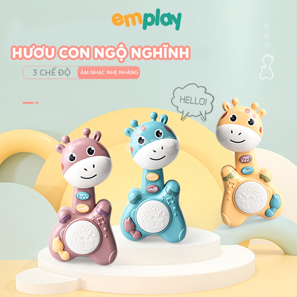 Đồ chơi đàn trống phát nhạc hươu cao cổ được sản xuất từ nhựa ABS cao cấp an toàn cho bé