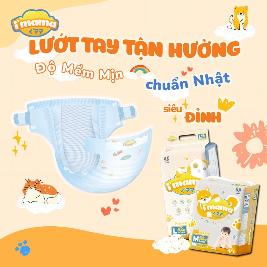 Tã bỉm I'MAMA imama Nội Địa Nhật Bản Công nghệ SAP siêu thấm hút