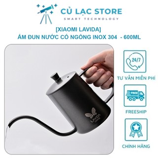 Ấm đun nước hình cổ ngỗng 600ml, Bình hâm trà, cà phê inox 304
