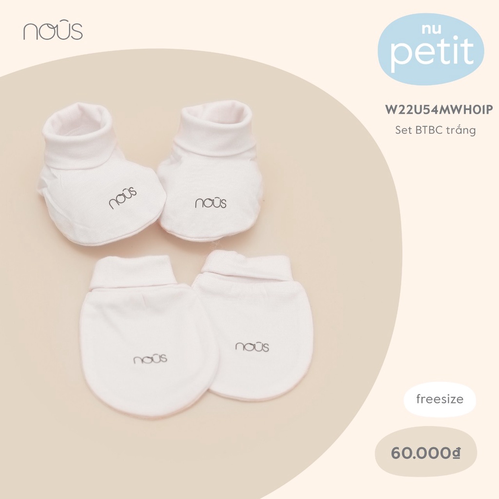 Bộ sơ sinh NOUS Newborn dài tay và mũ, bao tay chân cho bé trai - bé gái