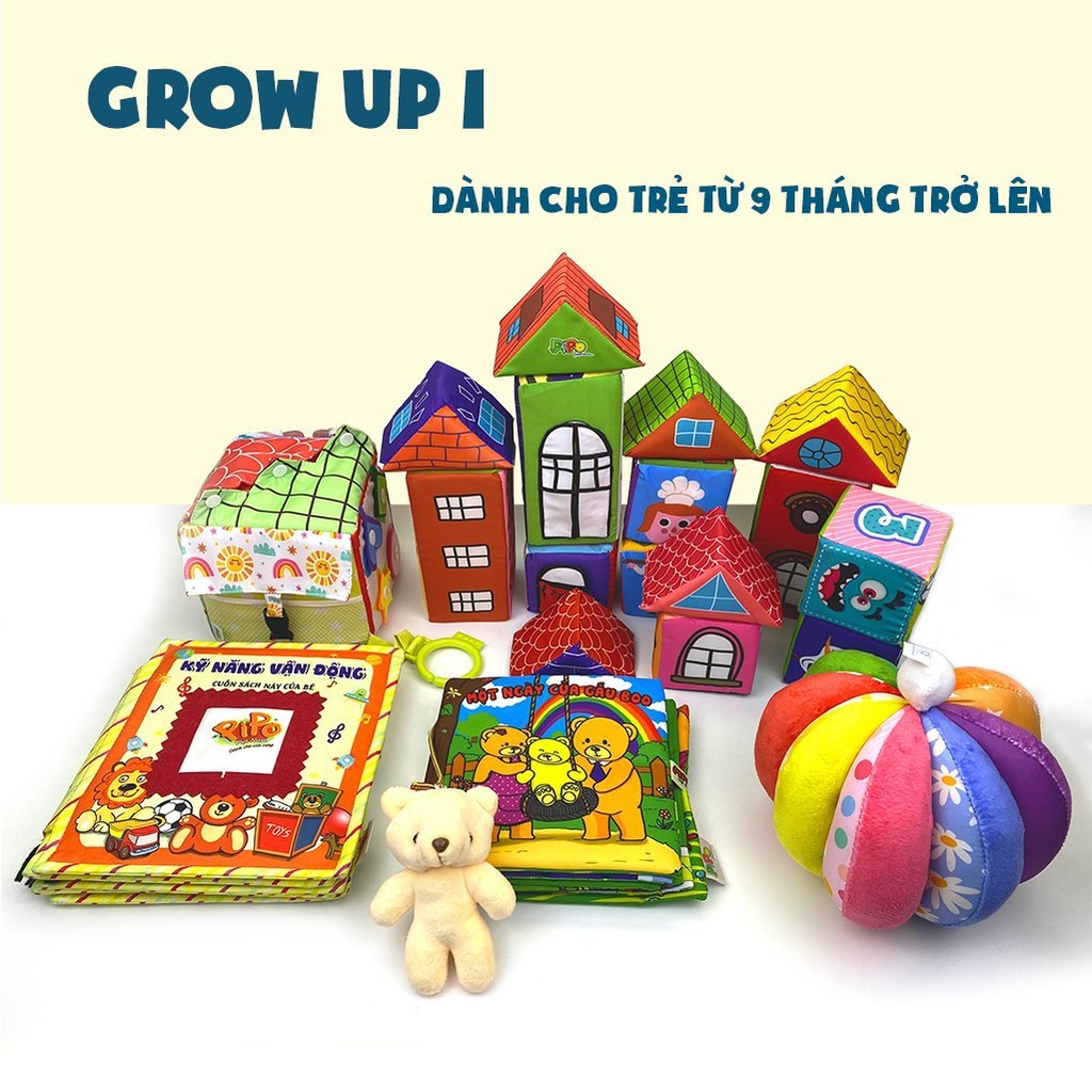 Đồ chơi cho bé PiPoVietnam - Combo Grow up 1 Đồ chơi rèn luyện kỹ năng vận động tinh và phát triển tư duy cho bé.