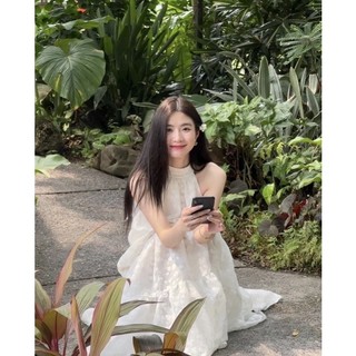 ĐẦM MAXI ĐUÔI CÁ CỔ YẾM (KÈM VIDEO HÌNH THẬT)