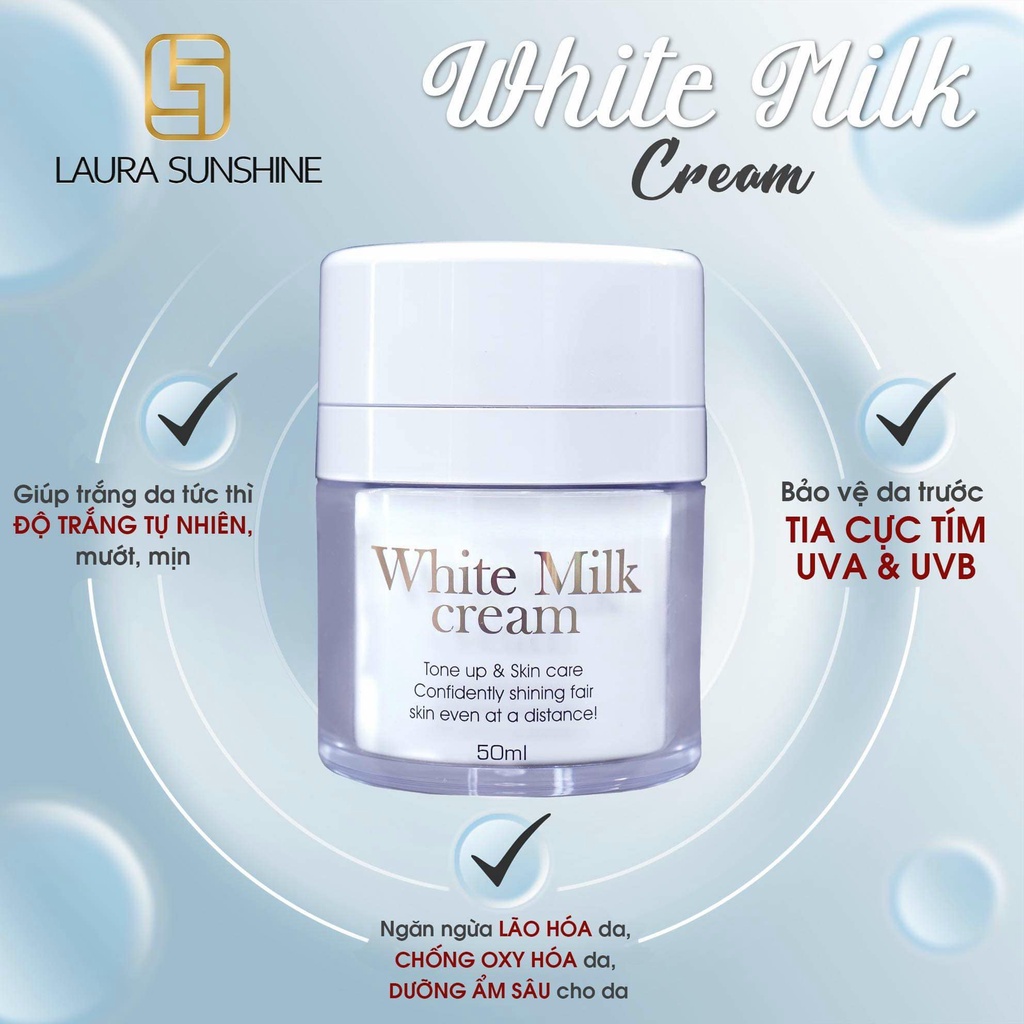 Kem sữa trắng da mặt Laura Sunshine White Milk Cream SPF30 50ml