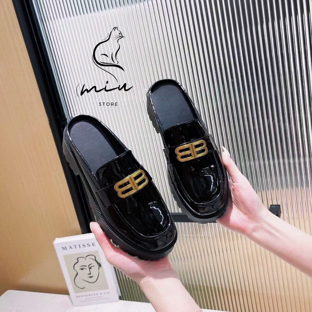Sục da bóng mũi tròn, sục bb, sục quai ngang tag đồng bb, balenciga