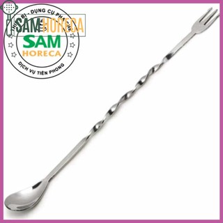 Thìa Bar, Muỗng Khuấy BarSpoon Đầu Tròn Hai Đầu Inox 32cm