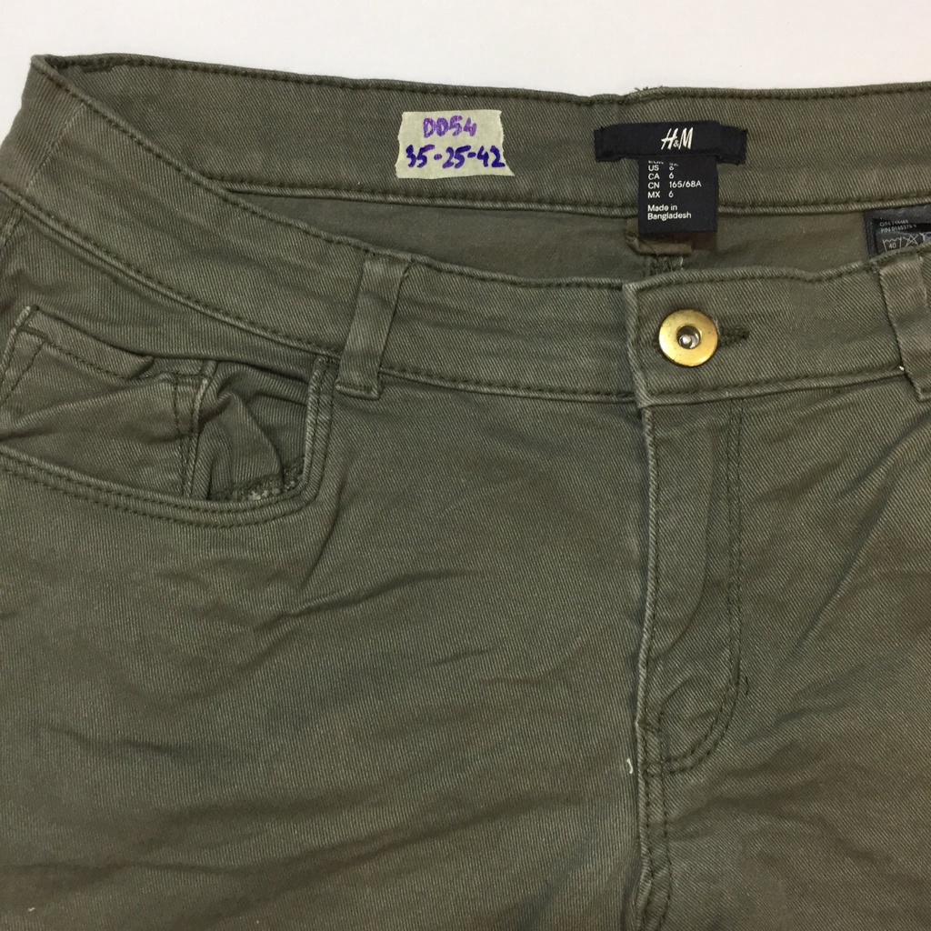Quần đùi jean H and M màu xanh rêu siêu đẹp dành cho nữ phong cách