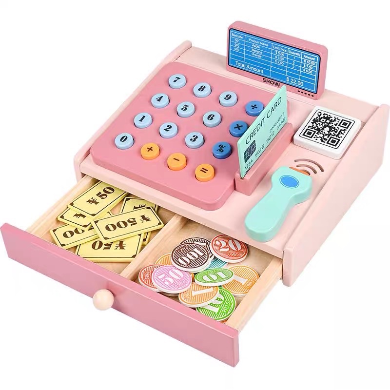 Đồ chơi máy tính tiền,cân thăng bằng chất liệu gỗ-bikoshop