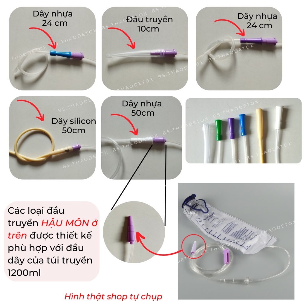 Túi Truyền thải độc đại tràng theo phương pháp SMARTA dung tích 1200ml, kèm dây truyền  an to