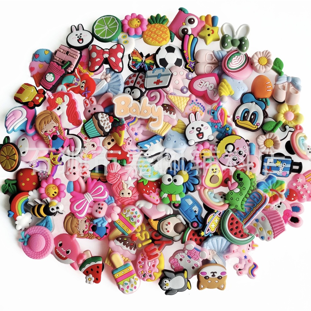 Phụ Kiện Jibbitz, Sticker, Charm 2D Gắn Trang Trí Giày Dép Crocs, Cross, Dép Sục Theo Phong Cách Của Bạn
