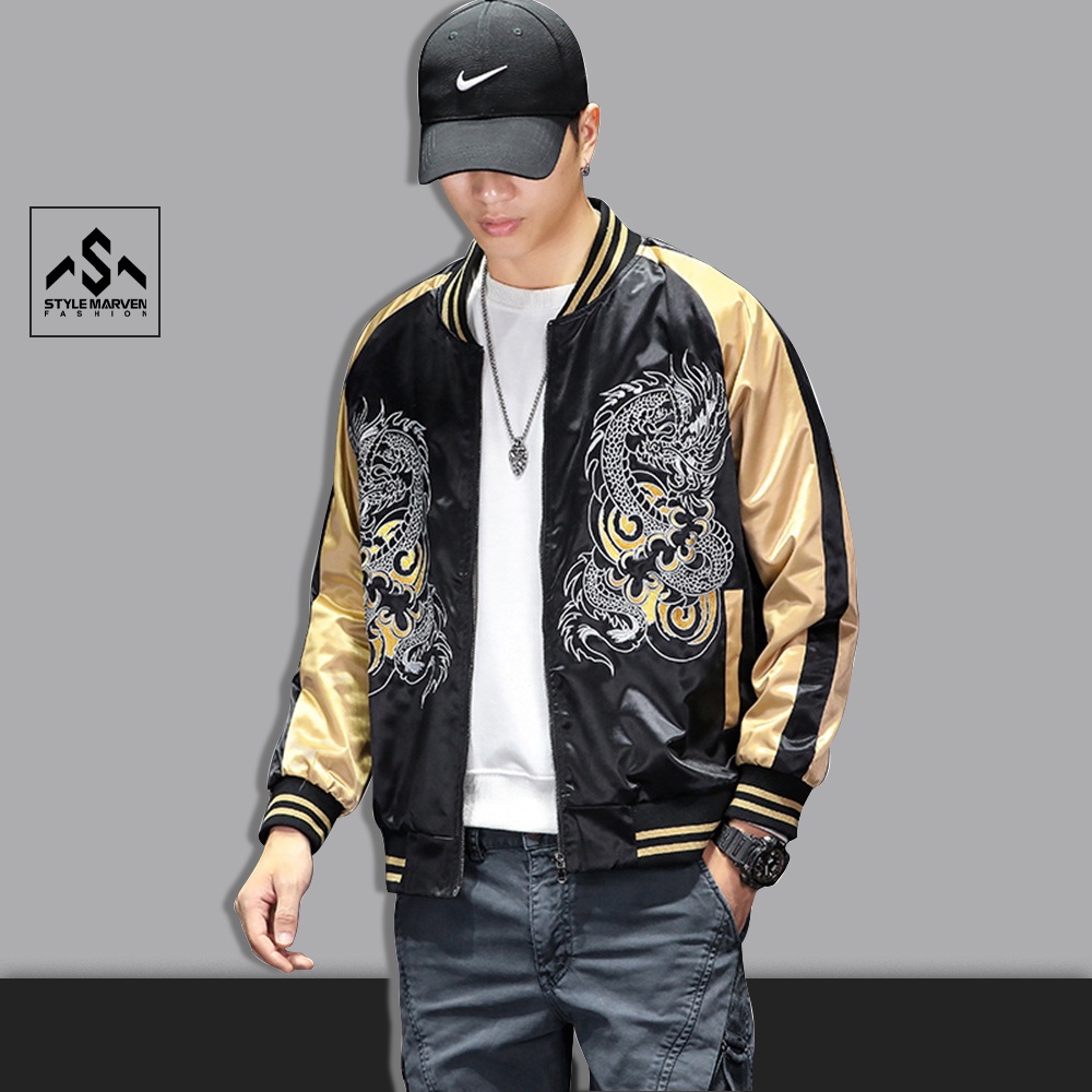 Áo Khoác Bomber Nam Họa Tiết Rồng Thời Trang Bốn Mùa STYLE MARVEN - AO KHOAC NAM 9000030C