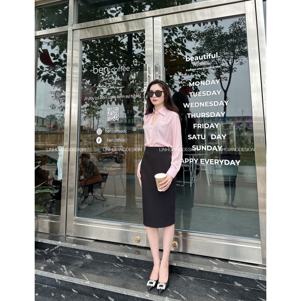 Chân váy bút chì công sở dáng basic nữ thiết kế cao cấp