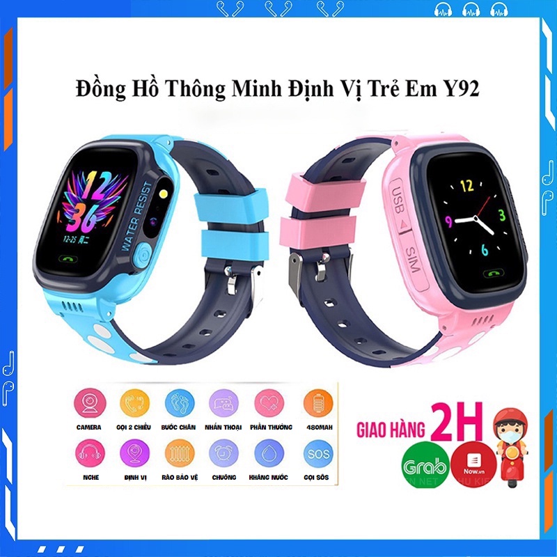 Đồng Hồ Thông Minh Trẻ  Em  Y92 , Nghe Gọi 2 Chiều, Định Vị LBS , SOS,- Đồng Hồ Định Vị Y92 / Y95 Gọi Video Call