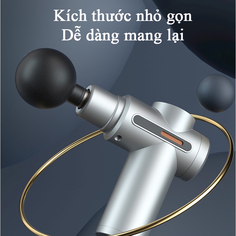 Máy Massage Cầm Tay Mini Toàn Thân 4 Đầu Mát Xa 6 Cấp Độ Đa Năng Máy Massage Cổ Vai Gáy Kiêm Súng Massage Tay Chân