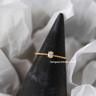 Nhẫn nữ titan Oval twist
