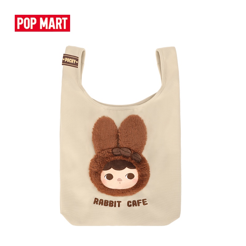 POP MART PUCKY Rabbit Cafe Series - Shoulder Bag Túi Xách Đeo Vai In Hình Chú Thỏ Ngộ Nghĩnh Đáng Yêu