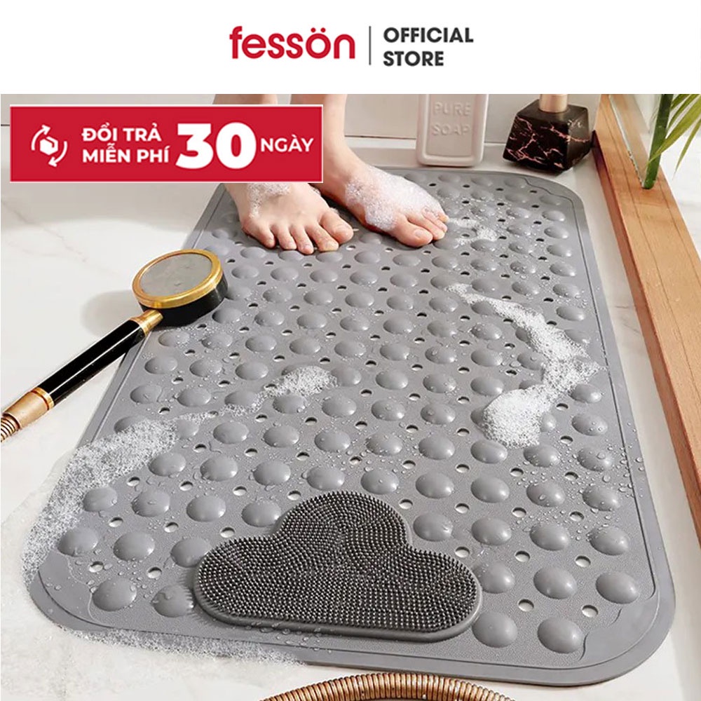 Thảm chùi chân nhà tắm chống trượt Fesson chất liệu PVC cao cấp (chọn màu)