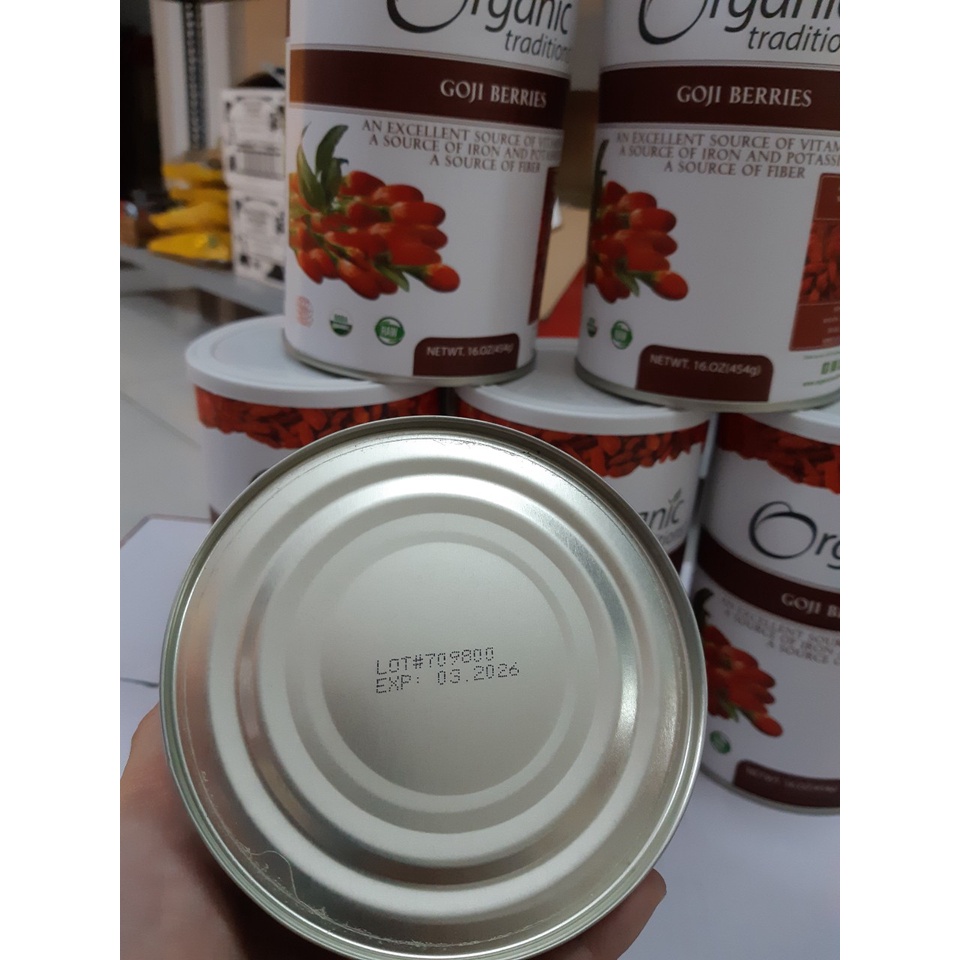 Kỉ tử hữu cơ Kỷ tử đỏ sấy khô organic dùng ngâm rượu - uống trà - dưỡng nhan (hộp đẹp 454g)