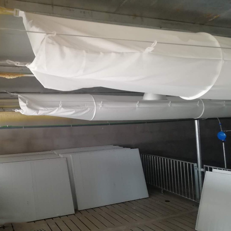 Các nhà sản xuất trực tiếp cung cấp vải sợi polyester ống dẫn khí chống cháy lạnh mở lợn cánh đồng túi màu trắng xám phò