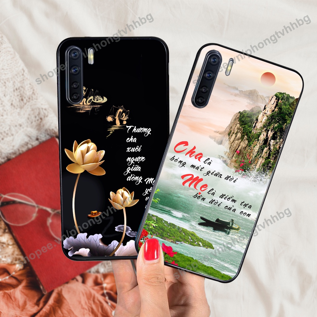 Ốp lưng Oppo A91 - Reno 3 thư pháp CHA MẸ, TÂM AN, TÀI LỘC đẹp nhiều mẫu ý nghĩa