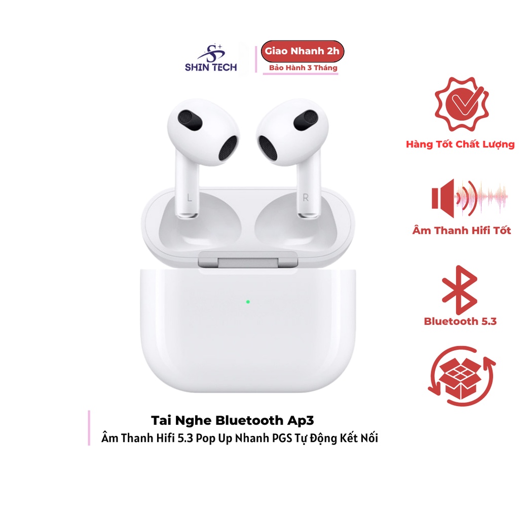 Tai nghe bluetooth AP3 - Tai nghe không dây, hỗ trợ định vị - đổi tên - chuyển bài cảm ứng-SHINTECH