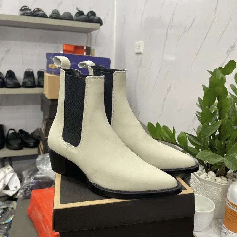 Giày chelsea boot da bò bạch - Đế phíp gỗ