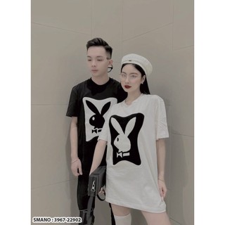 Áo Phông nam nữ thêu xù thỏ playboy, Áo thun thỏ playboy chất cotton cao cấp, .Gentlemen's Fashion